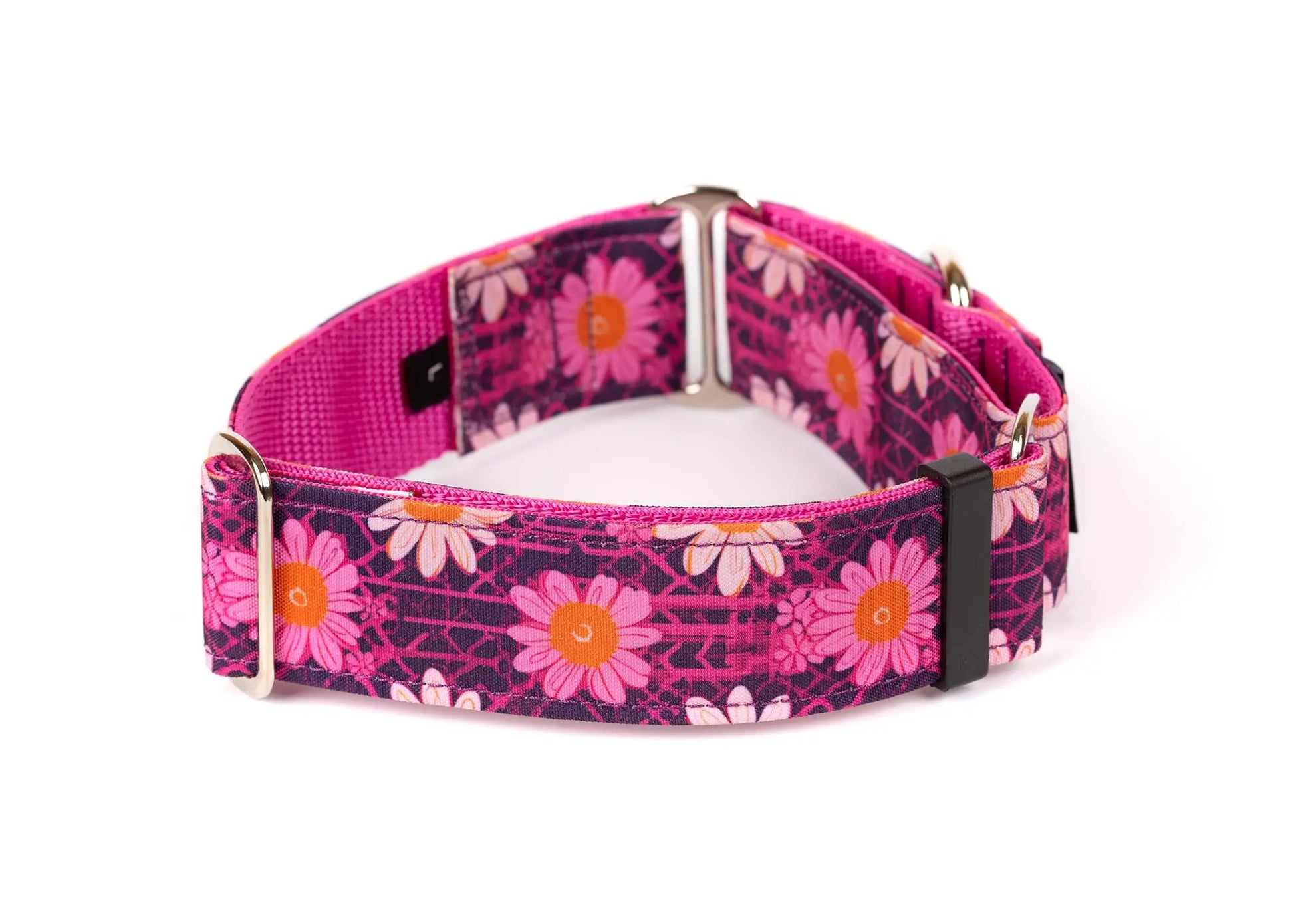 Hope Hound martingale waterproof dog collar with Pink floral pattern