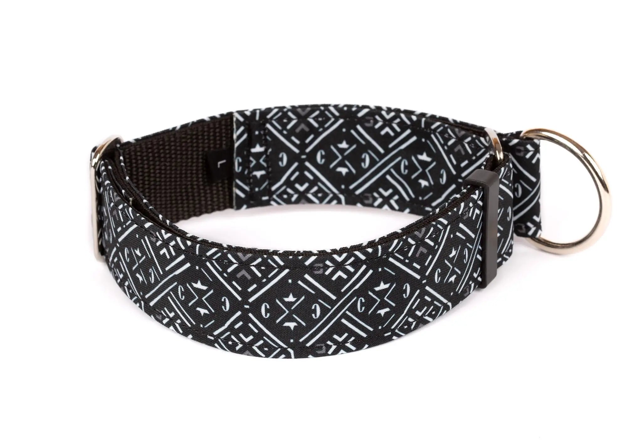 Hope Hound limited slip dog collar with navy blue and white pattern