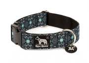 Hope Hound buckle Dog collar with patterned Blue Topaz design