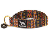 Hope Hound limited slip Dog collar with brown tribal pattern