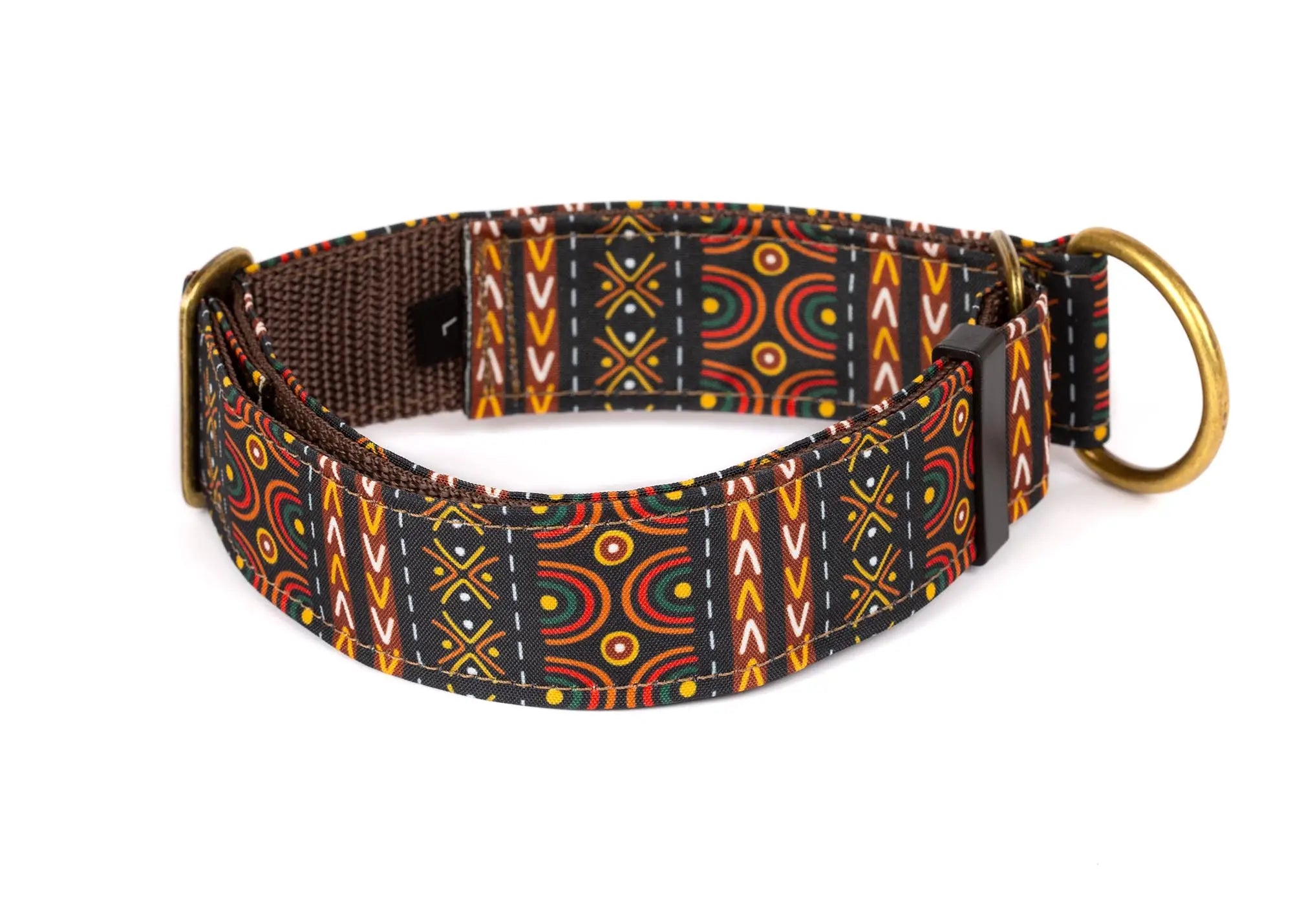 Hope Hound limited slip Dog waterproof collar with brown tribal pattern